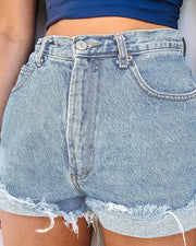 Sun Print Denim Shorts