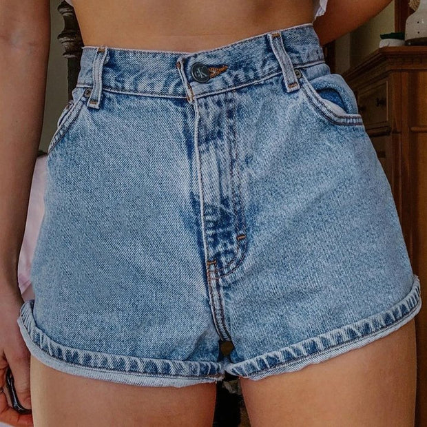 Floral Print Denim Shorts