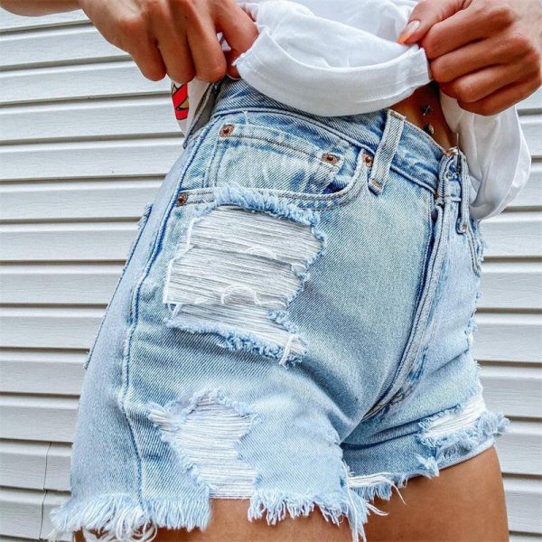 Printed Spring/Summer Printed Denim Shorts