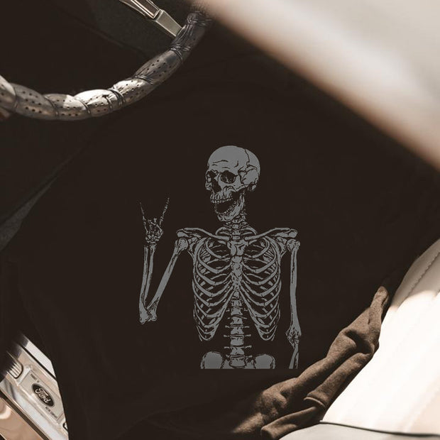 Happy Skeleton Printed Casual Comfortable Hoodie